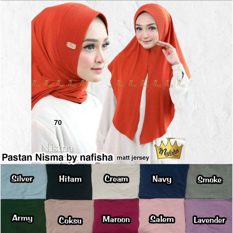 Pasmina instan pad Nisma by Nafisha Hijab/ Pastan Pad Nizma/ bergo Nafisha Hijab