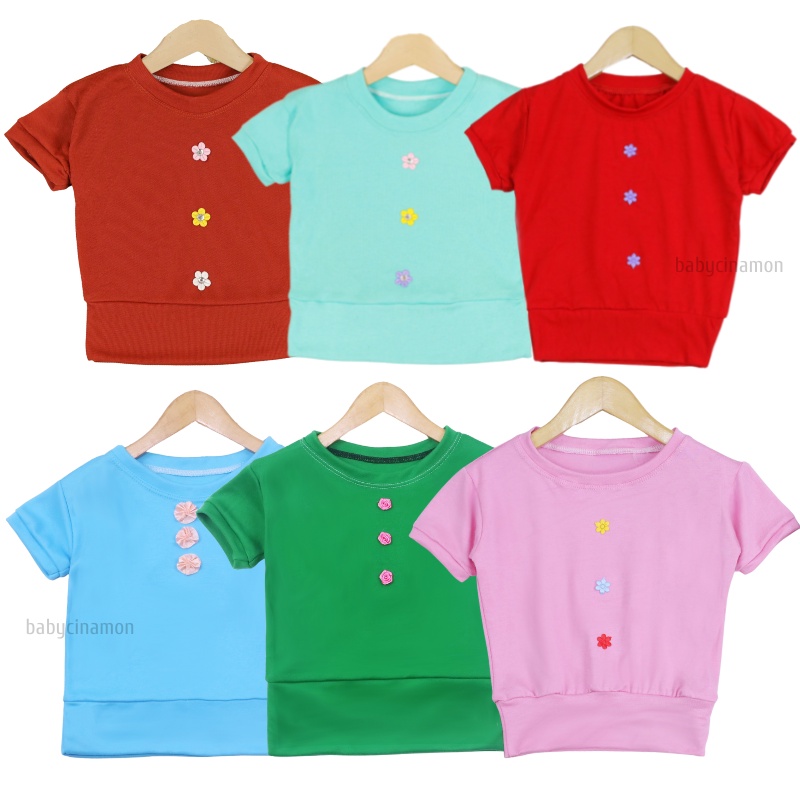 Blouse Chita uk Bayi - 4 Tahun / Kaos Baby Perempuan Lengan Pendek Atasan Shirt Baby Polos Adem