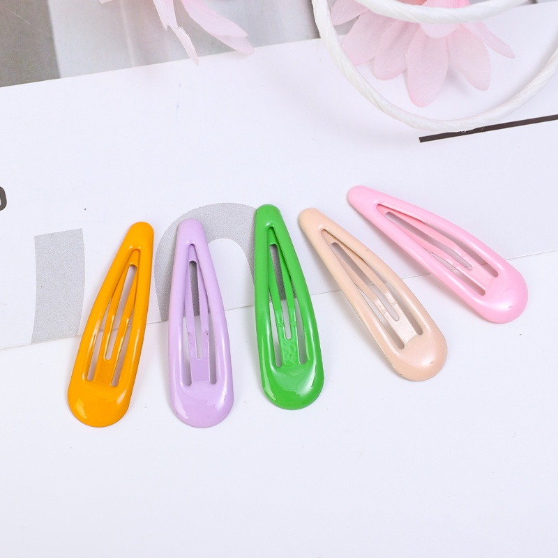 [Harga Grosir] 5 Pcs Warna Solid Poni Klip Samping Sederhana Rambut Anak Tetap Klip Kasual Belanja Logam Jepit Rambut Gadis Manis Styling Aksesoris