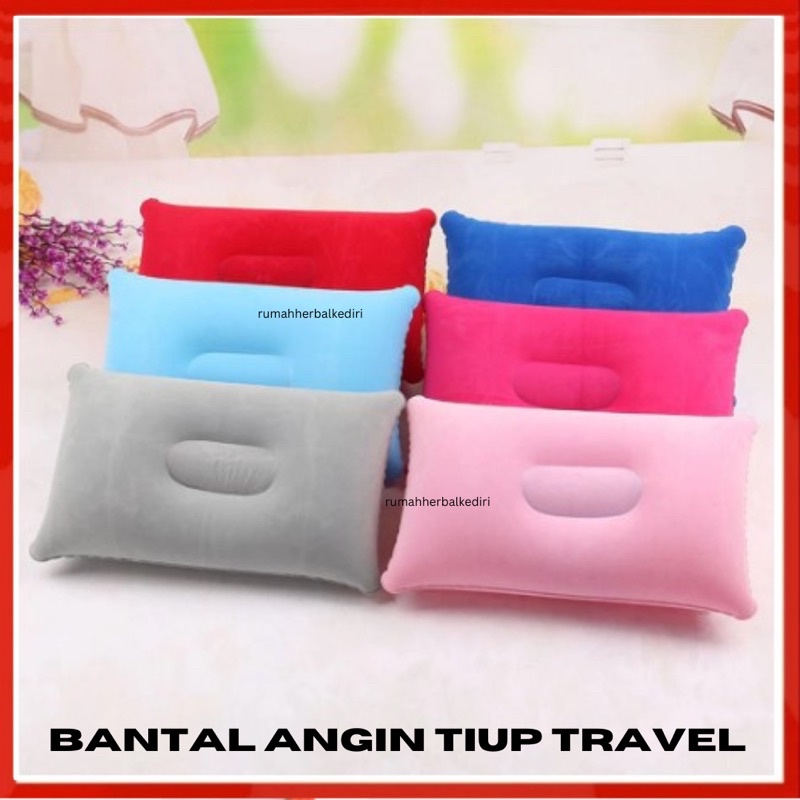 Bantal Angin Tiup Inflatable Travel Pillow Air Udara Ringan Camping Outdoor Pesawat