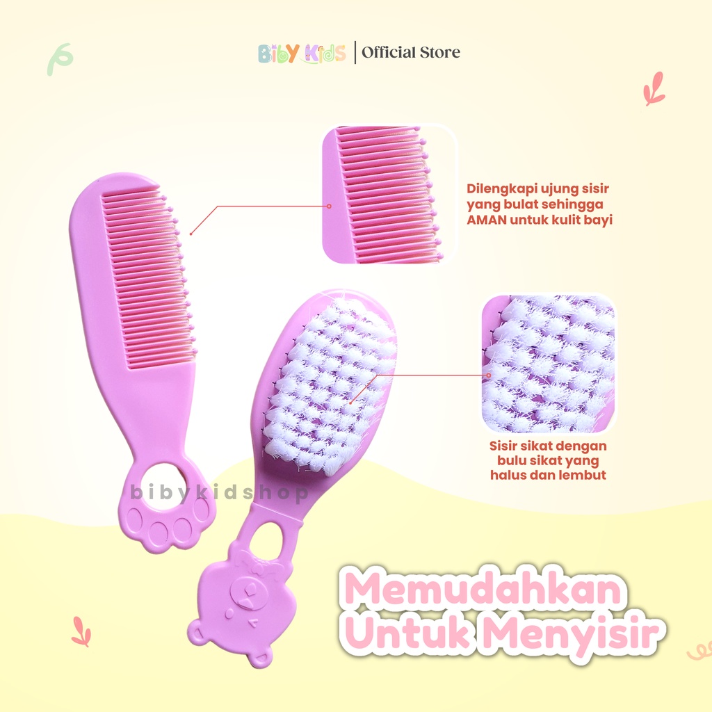 Sisir Bayi Lembut Set Murah Sisir dan Sikat Baby Newborn Perawatan Rambut Anak Perlengkapan Mandi