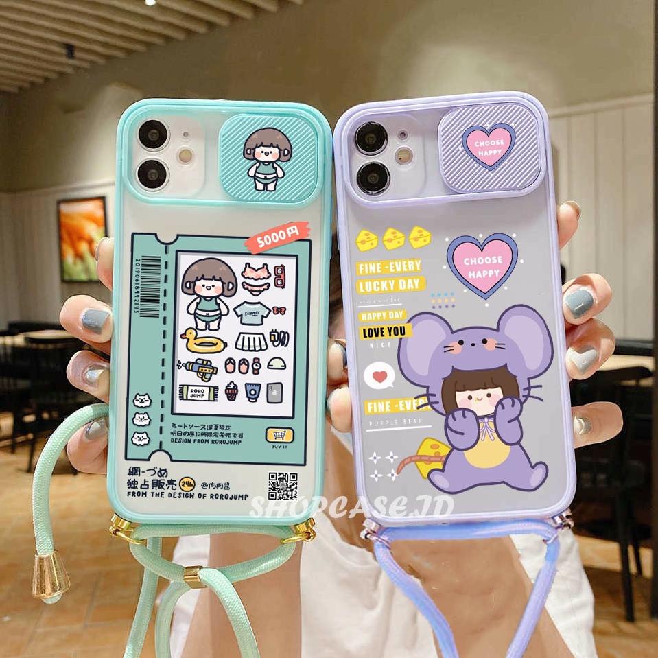 (N-82») [KG03] Case + Tali Sling Oppo A16 A15 A54 A1K A5S A3S A53 A52 A31 RENO 6 RENO 5 | Case slide