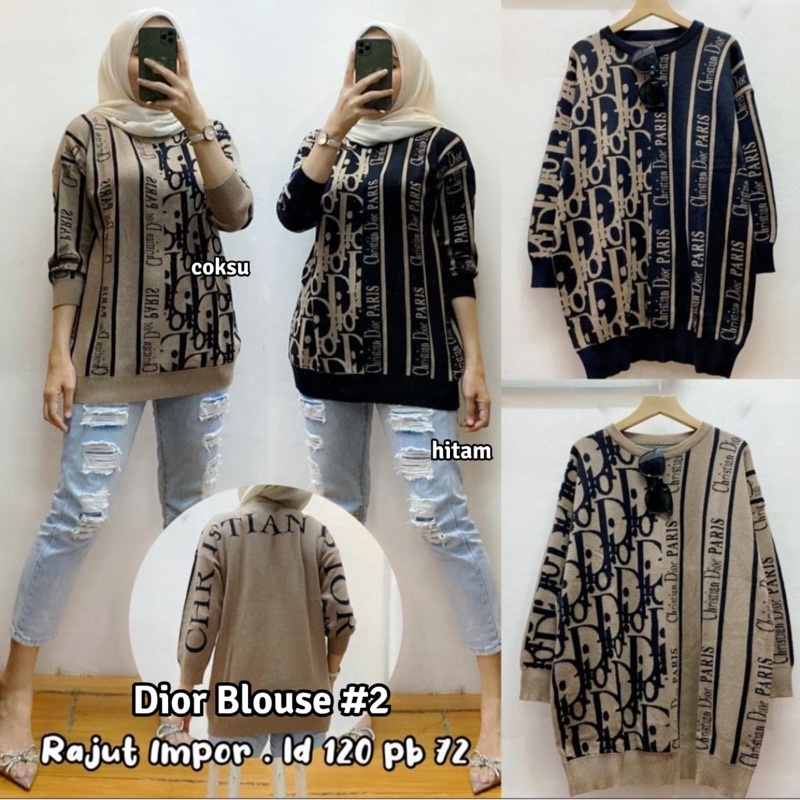 Blus Rajut Over Size Atasan Rajut Jumbo