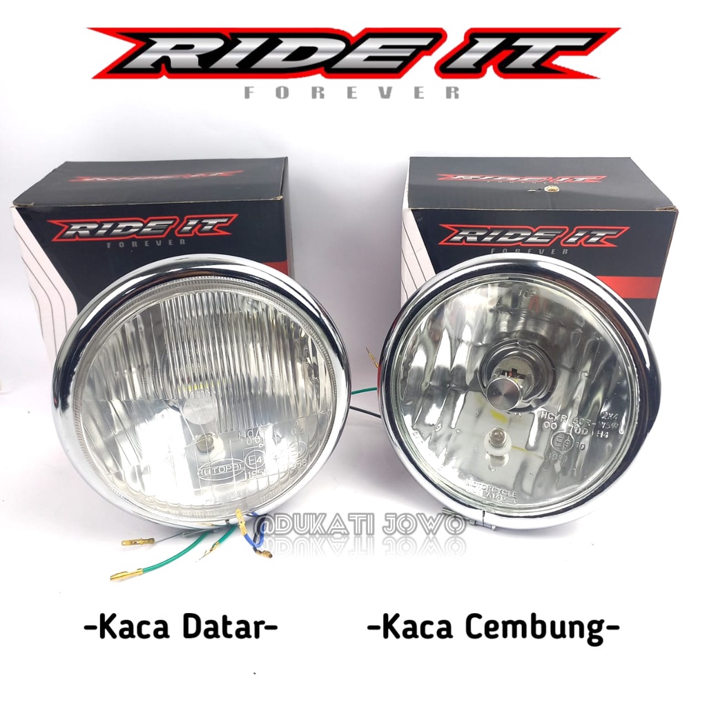 HEADLAMP REFLEKTOR LAMPU DEPAN JUTE PESEK LED VARIASI HITAM CHROME CB GL