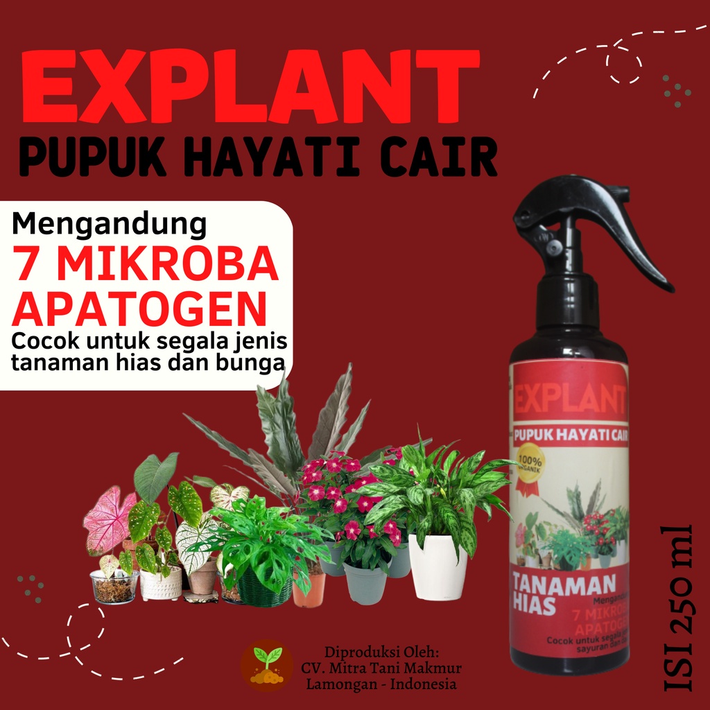 EXPLANT Pupuk Hayati Cair Spray Untuk Tanaman Hias dan Bunga - Pupuk Cair 500 ml - Pupuk Terbaik - P