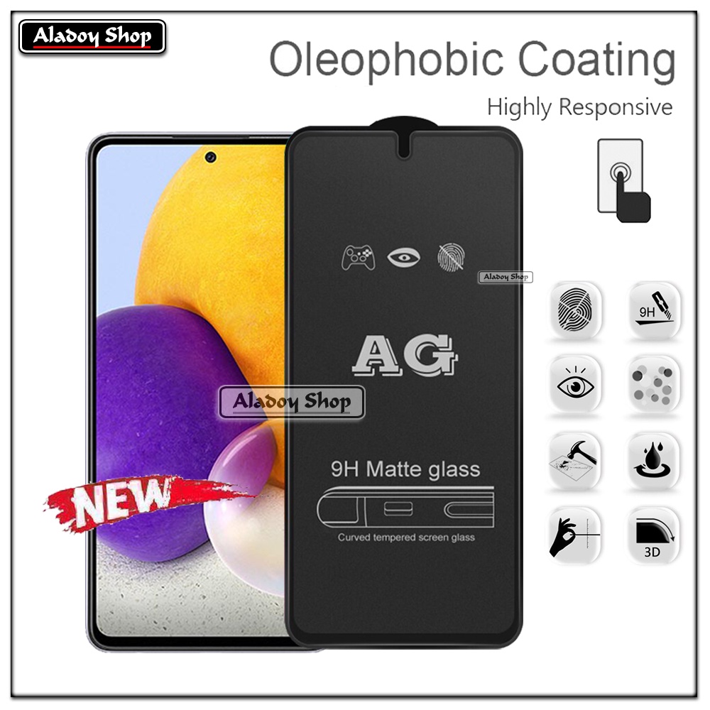 Paket 3IN1 Tempered Glass Layar Matte Anti Glare Samsung A72 Free Tempered Glass Camera dan Skin Carbon