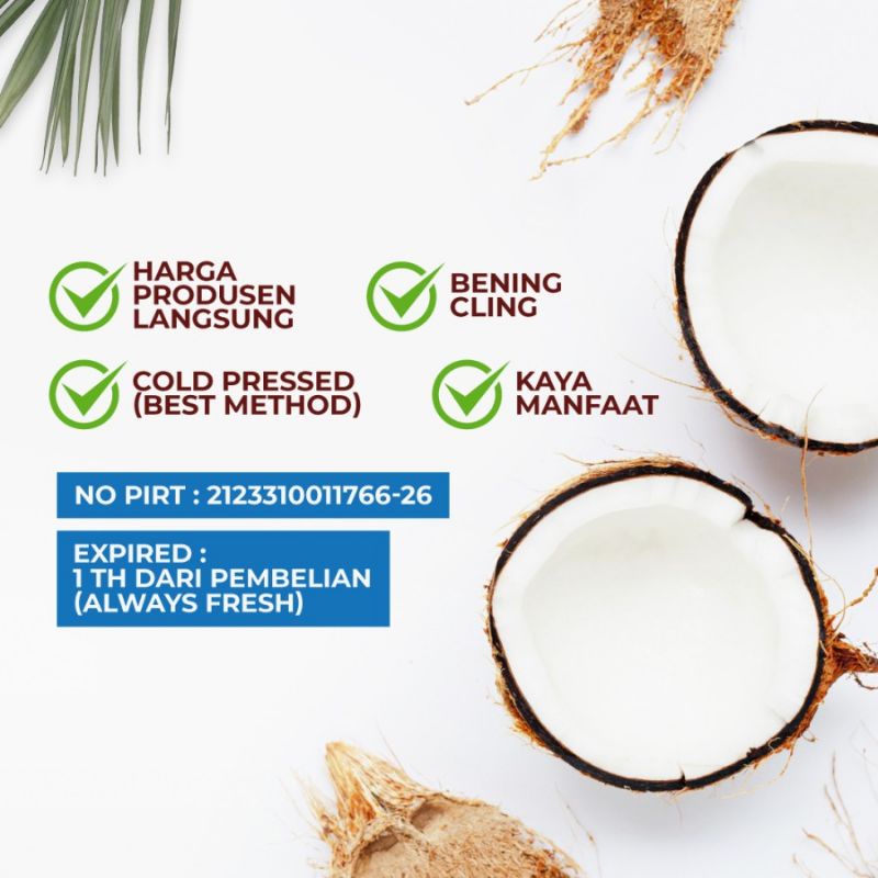 COD MAKASSAR MINYAK VCO Virgin Coconut Oil 1 liter Safiya dan nutriver Pure VCO Minyak Kelapa Murni 100% Original