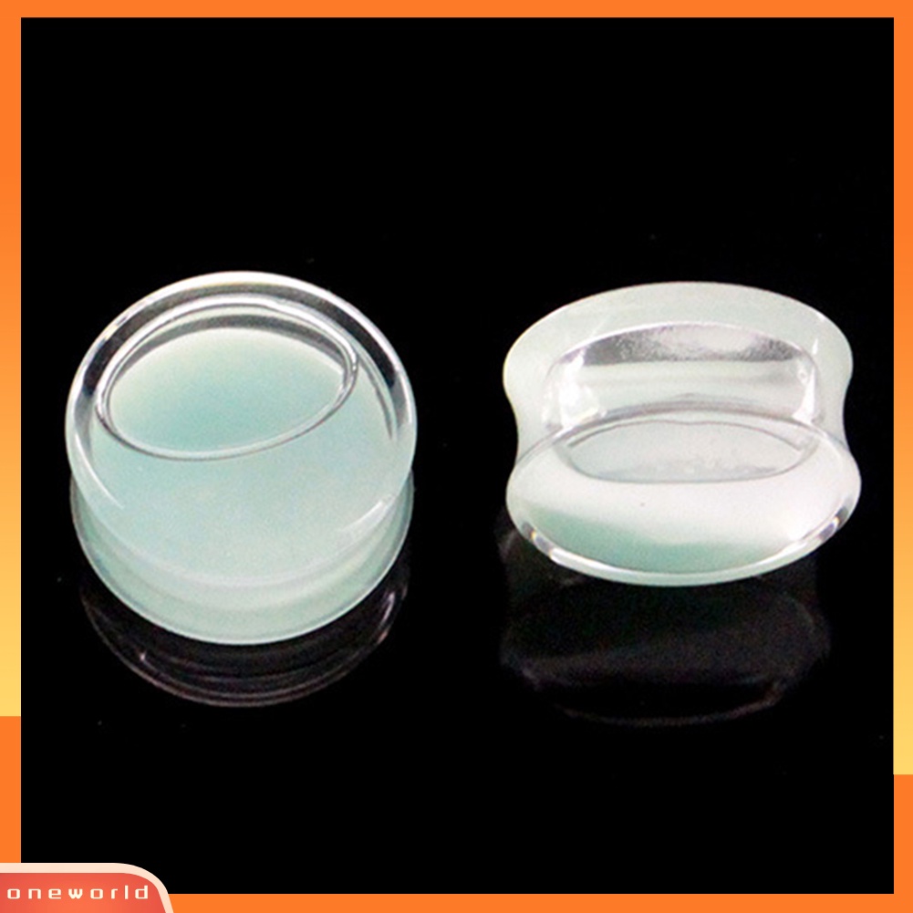 [WONE] Luminous Bening Akrilik Cair Daging Terowongan Telinga Saddle Plug Piercing Perhiasan