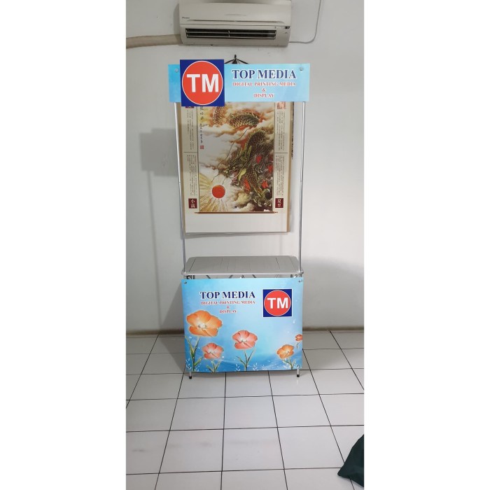 

EVENT DESK (DENGAN CETAKAN) / MEJA PROMOSI ALUMINIUM / BOOTH PORTABLE
