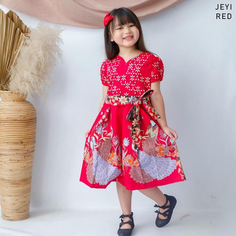 Evercloth Jeyi KIDS DRESS - Dress Batik Anak Perempuan