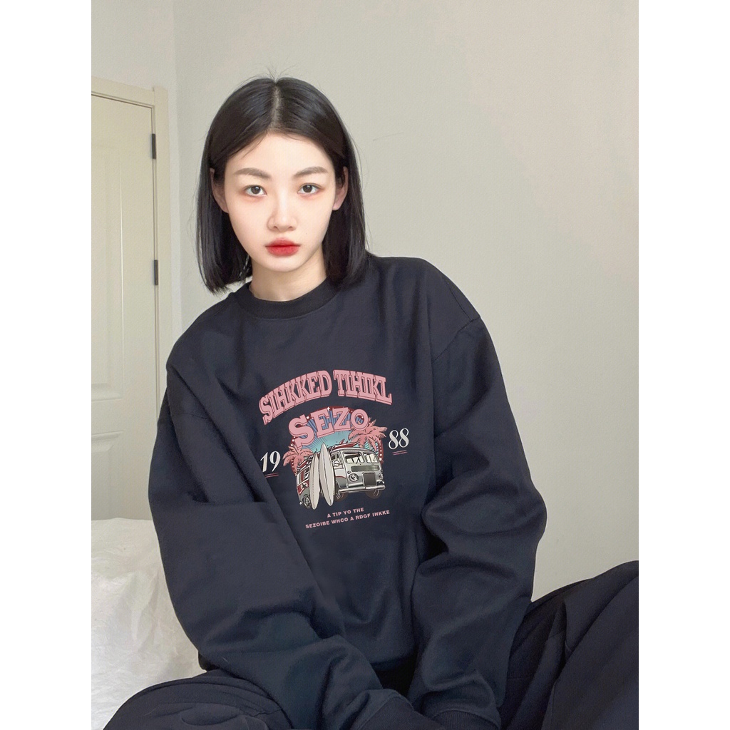 Sweater car kaos oversize baju korean style wanita ootd A0298