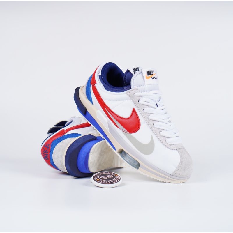 Sacai X Nike Cortez 4.0 White University Red Blue