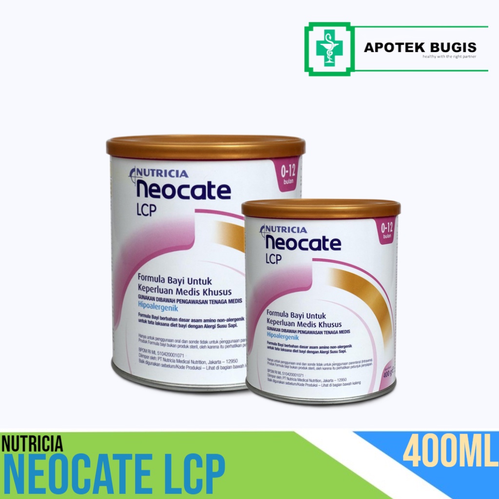 Nuntricia Neocate Lcp 400 g - Susu Formula Alergi Susu Sapi 0-12 Bulan
