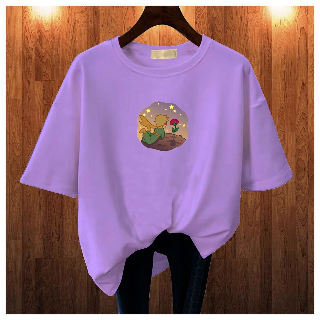 CALVIERO SHOP - BAJU KAOS ATASAN WANITA PRINT LITTLE BOY GALAXY PRINT