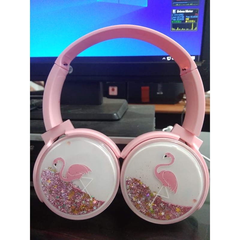 HEADPHONE BANDO BLUETOOTH/ WIRELESS KARAKTER TYPE BT-002 FLAMINGGO/DORAEMON/GAJAH ELEPHANT