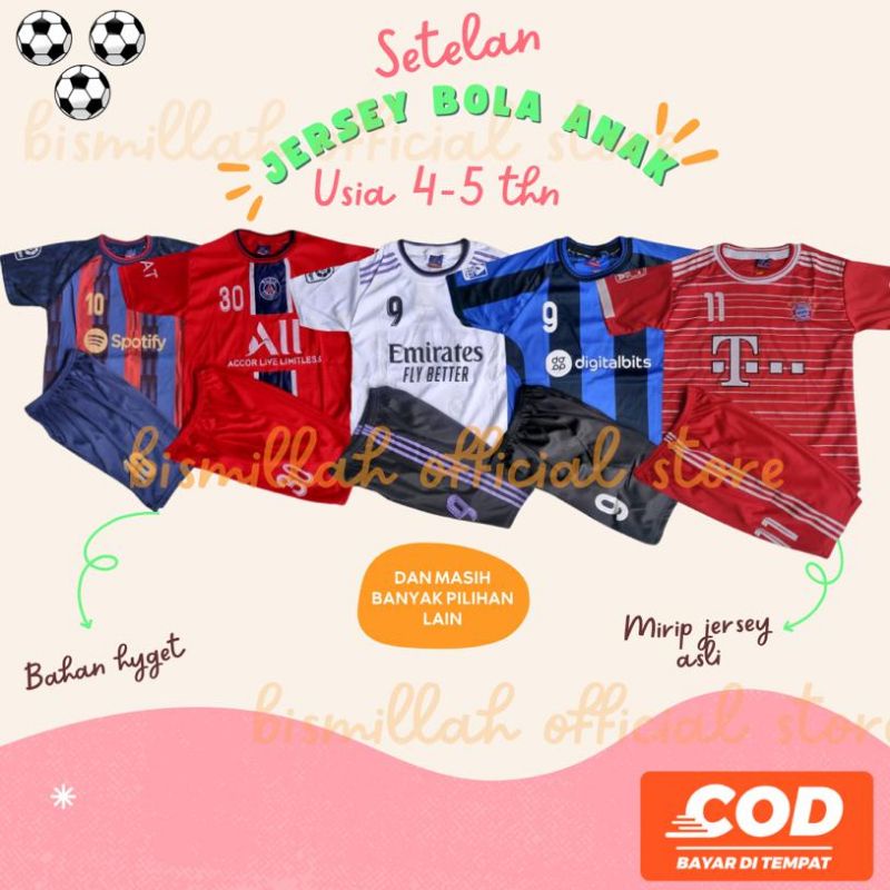 SETELAN JERSEY BOLA ANAK 4-6 TAHUN