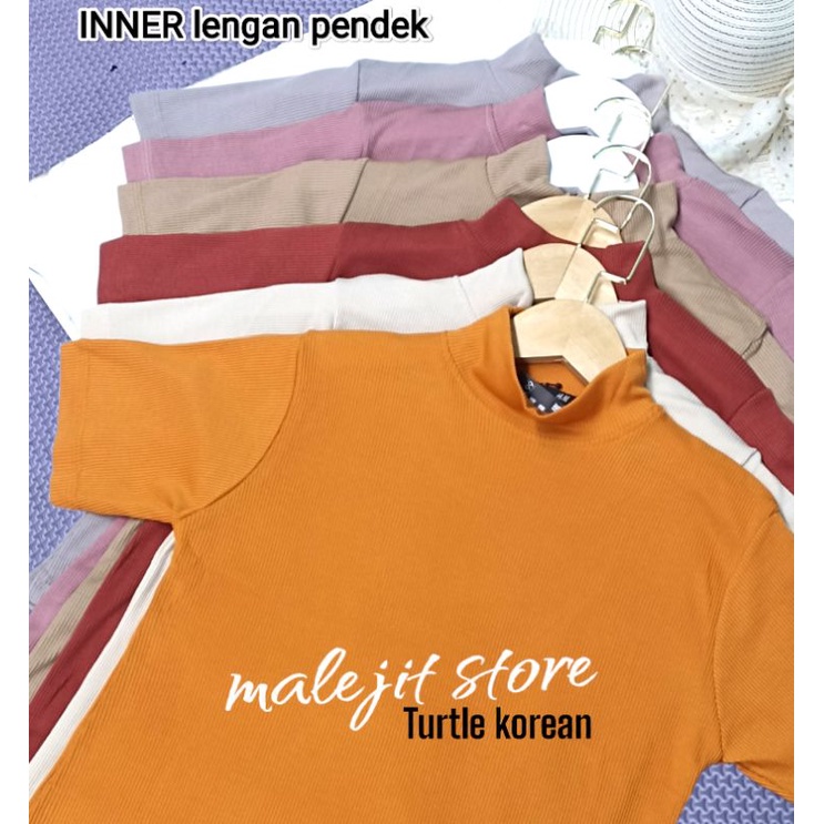 [COD]Inner wanita- turtle neck korean lengan pendek super premium