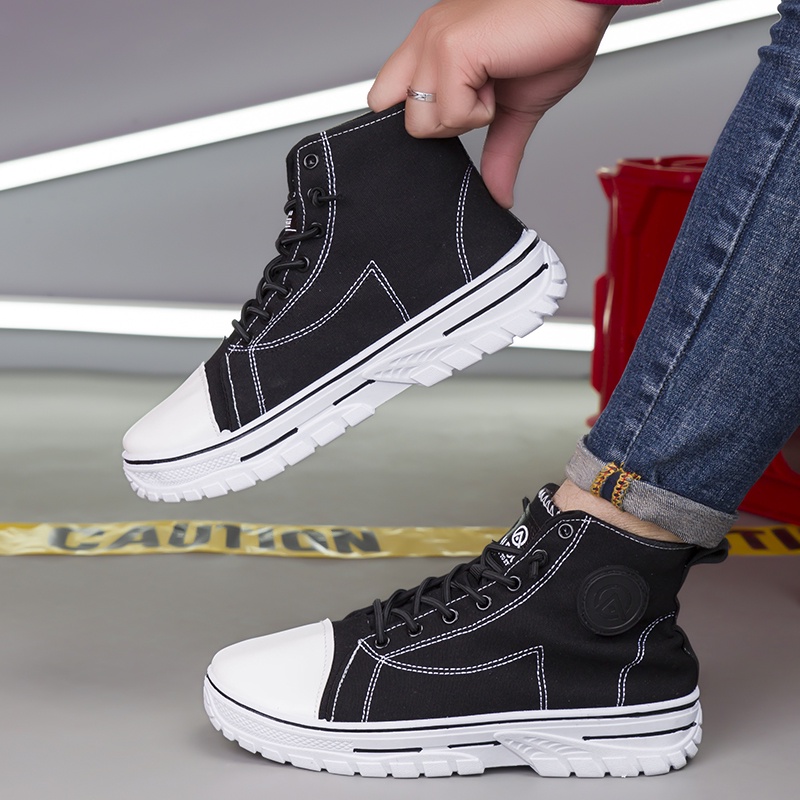 Aldous Sepatu Sneakers Boot Fashion Pria Kanvas Original Import D03