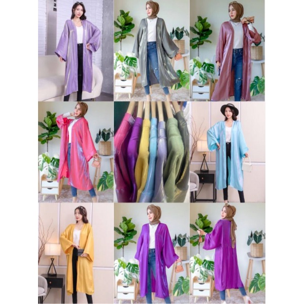 CARDIGAN / LUARAN / OUTER METALIC SILK YURIKO IMPORT BANGKOK NOB