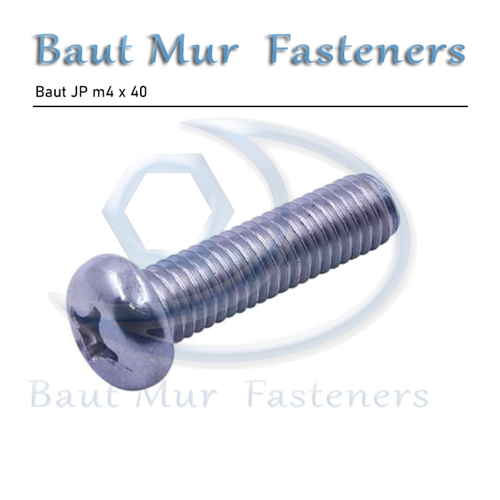 Baut JP 4 x 40 / Baut JP M4 / Baut Obeng Plus ISI 100PCS