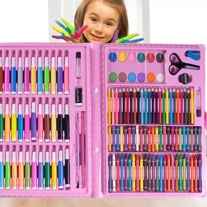 

[G-3Q ✪] Homeeasy Oil Pastel 168pcs crayon set pensil warna pena cat air 150 set kuas lukis krayon & pastel- CP4-premium