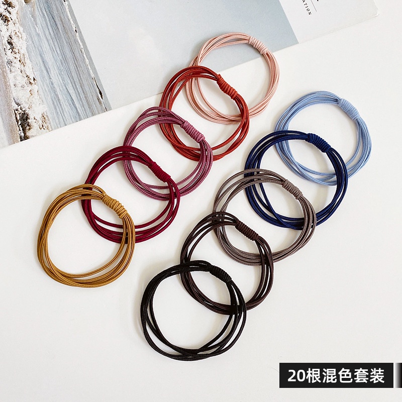 Gaya Korea Baru Temperamen Sederhana Gadis Tinggi Elastis Karet Gelang Aksesoris Rambut