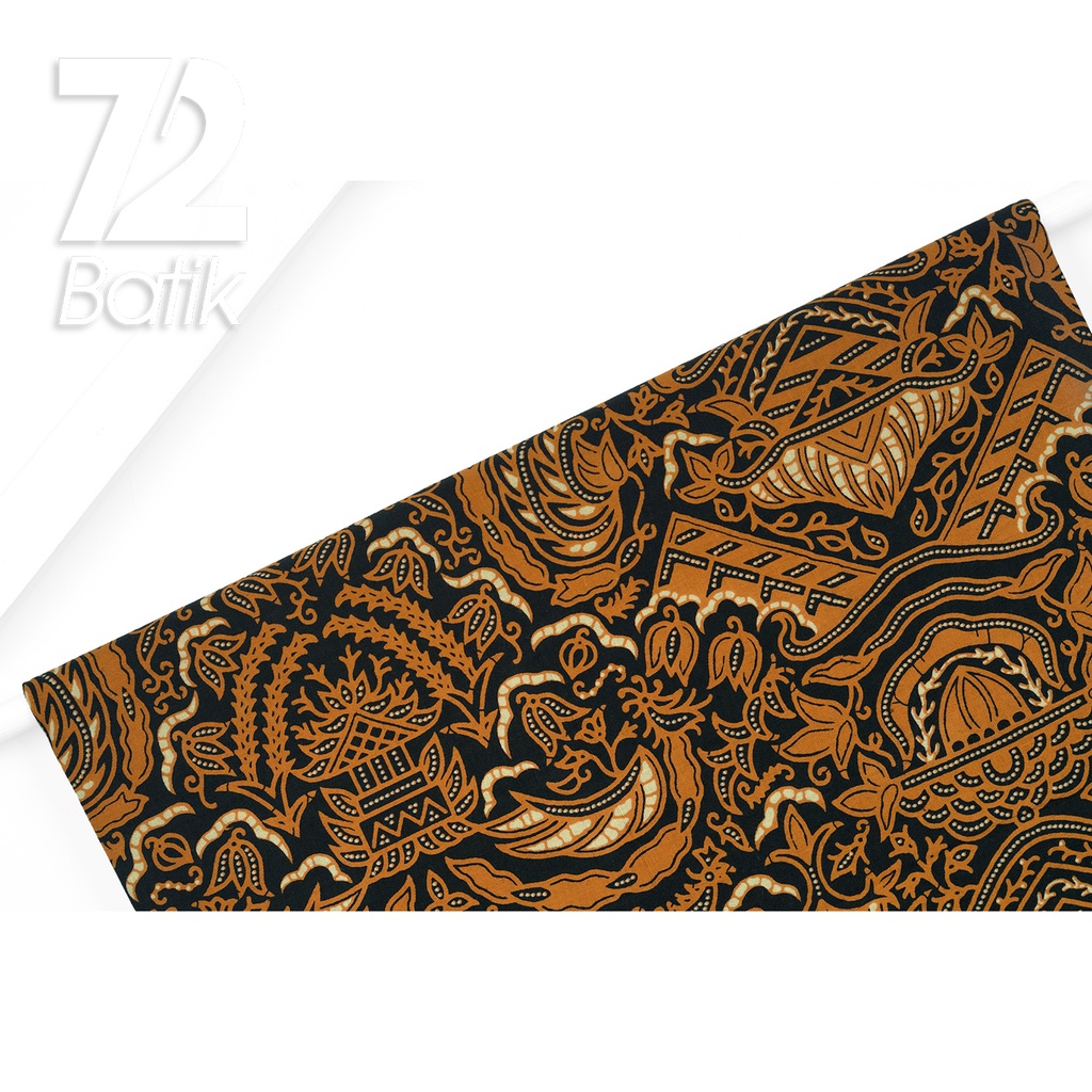 KAIN BATIK PREMIUM Bahan Katun Motif Rumah Sayap Warna Coklat Hitam 723071 Cap 72IL Jarik Jarit Samping Kebat Panjang Batik Katun Modern Premium Bahan Seragam Batik Pernikahan Kantor Keluarga Murah Kamen Jadi Batik Bali Lembaran