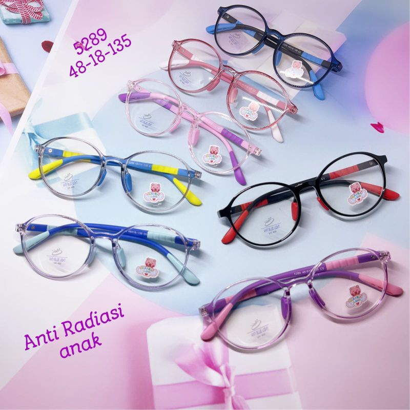 frame kacamata anak 5289 plastik bentuk oval lentur dan ringan