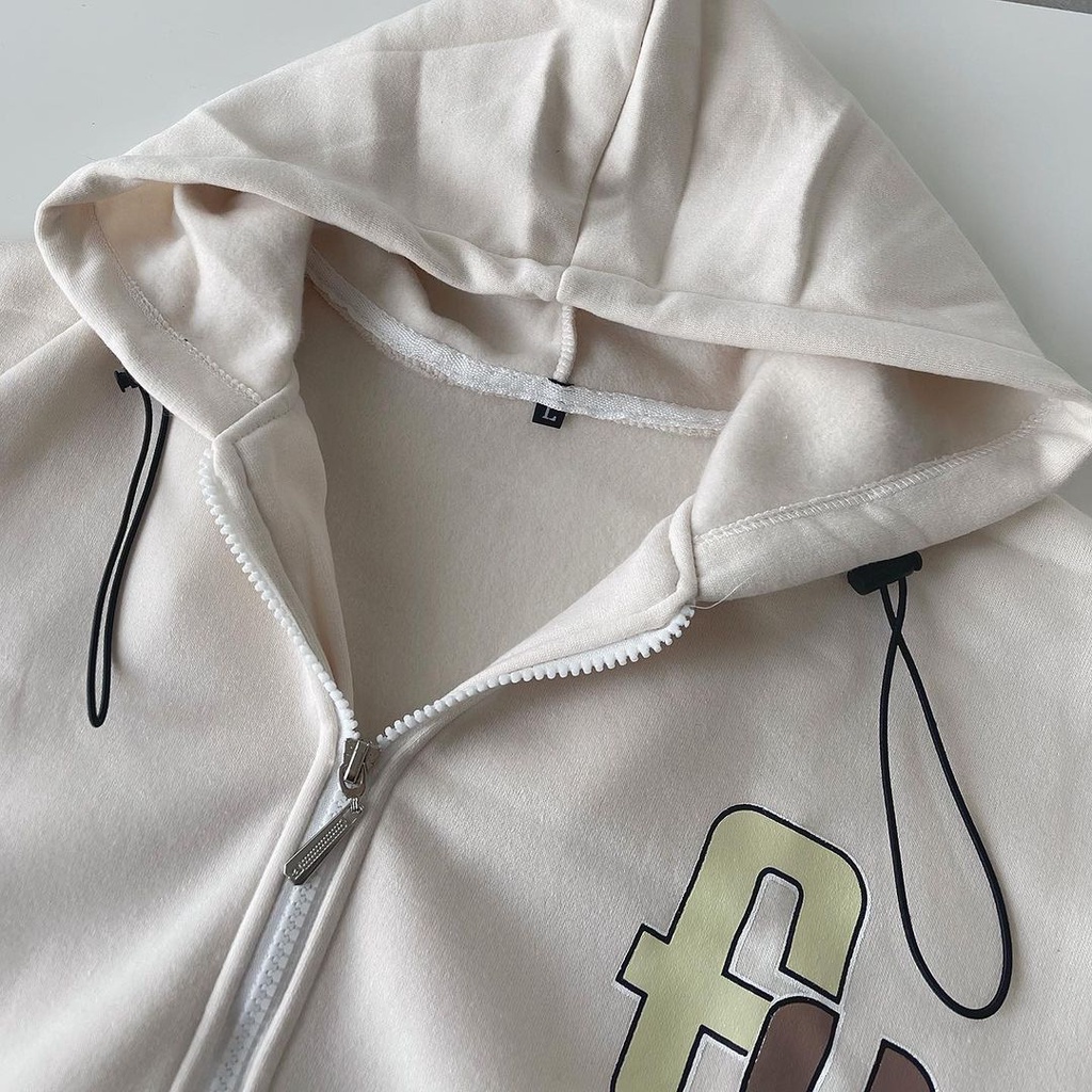 BUBLE BIG HOODIE ZIPPER OVERSIZE - SWEATER JAKET WANITA OVERSIZE KOREAN STYLE