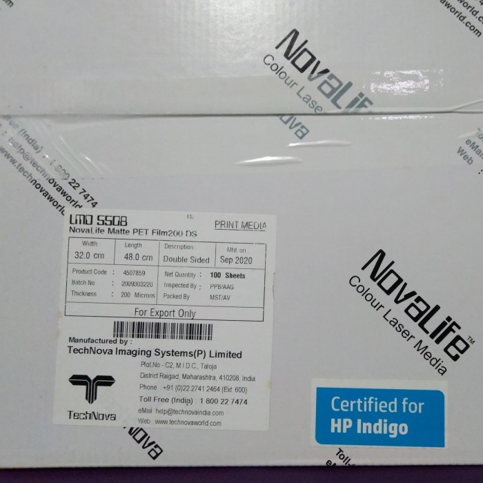 

KERTAS ANTI AIR NOVAJET NEWTOP YUPO LMO 200 DS LASER DAN INDIGO 50 LBR