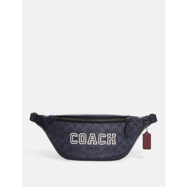 Coach Warren Belt Bag In Signature Canvas With Varsity Motif (CB912)