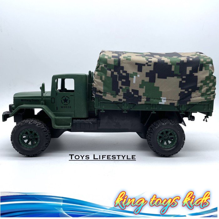 BARU / Mainan Mobil Remote Control Military Truck / Truk Militer - Hijau