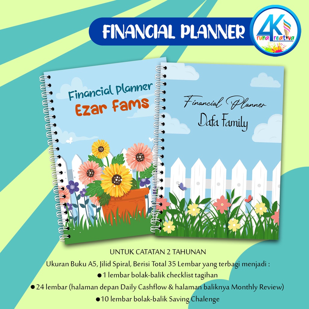 

Arunakreativa 003-004 Financial Planner Custom untuk 2 Tahunan