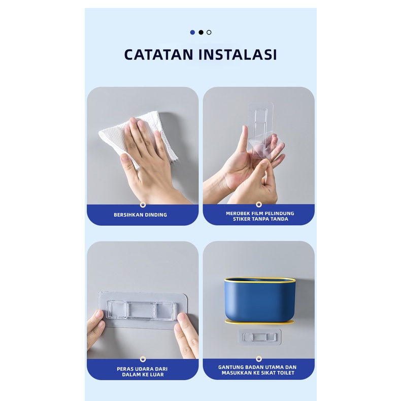 Holiven Sikat WC Toilet Set 3 in 1 Toilet Brush Sikat Pembersih Kamar Mandi