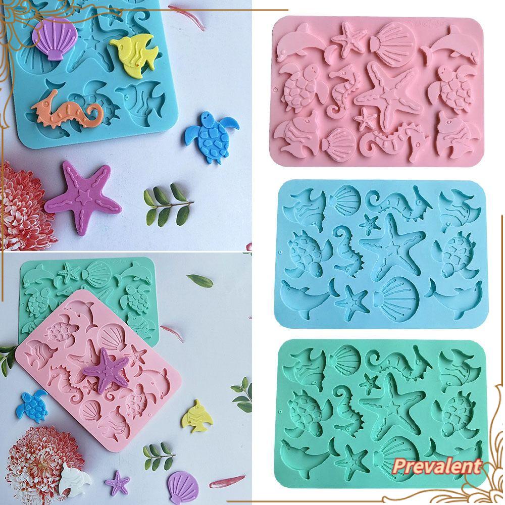 Preva Marine Life Silicone Mold Bakeware Jelly Cetakan Coklat Dekorasi Kue Silicone Mold Hias Kuda Laut Bintang Laut Shell