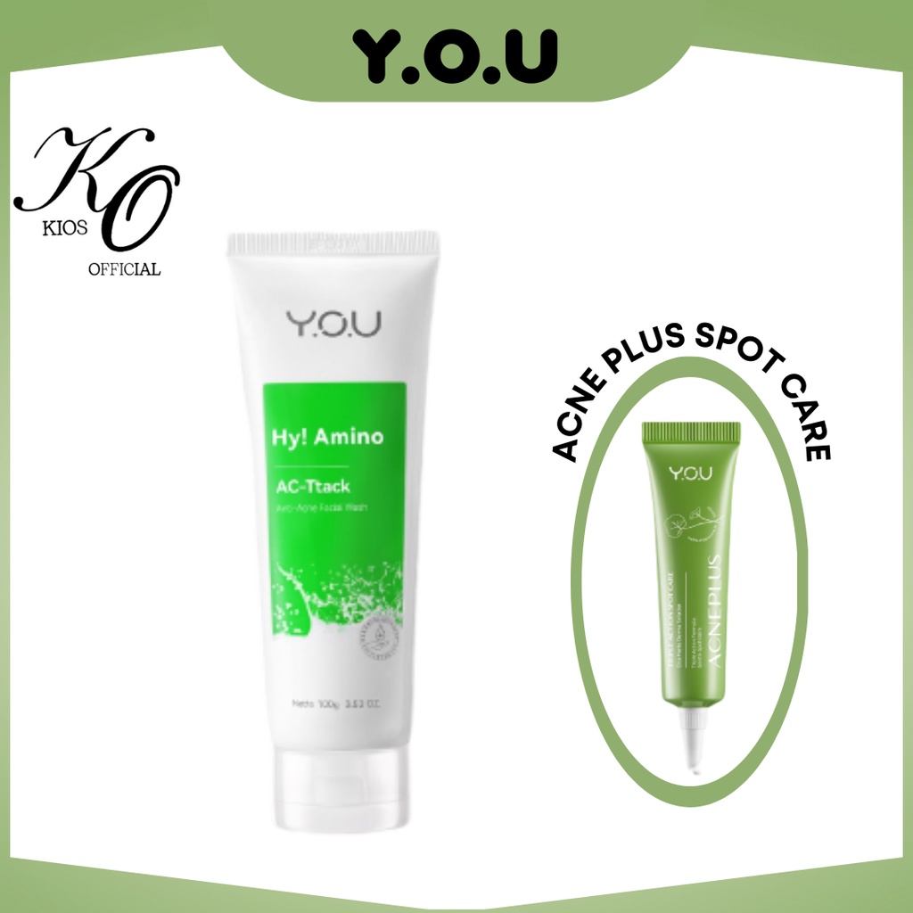 You Bundle Set Acne Plus Spot Care &amp; Hy Amino Facial Wash Anti Acne | Hydrating | Bye Byeterial | Brightening | Oil Control