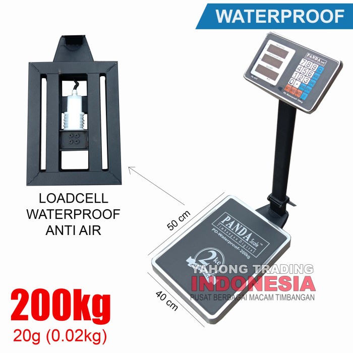 Timbangan Timbangan Duduk Digital Panda Scale 200Kg Waterproof Anti Air