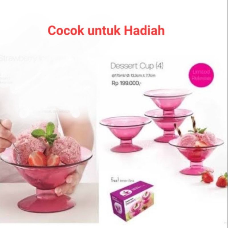 Parfait glass, Dessert cup, gelas es krim 4 pcs byTupperware