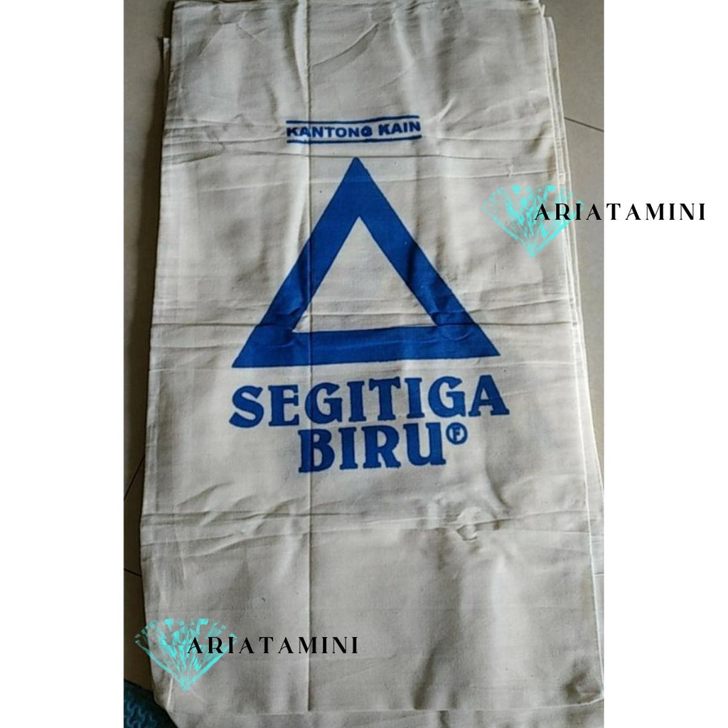 (BARU) Karung Kain Terigu Segitiga Biru Blacu Untuk Prakarya Sekolah / kandi / kain karung baru untu