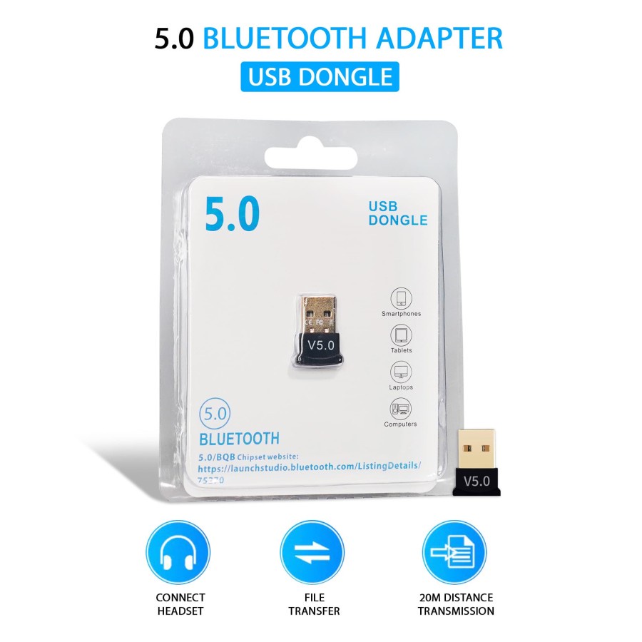 BLUETOOTH USB DONGLE 5.0 USB BLUETOOTH DONGLE VERSI 5.0  RECEIVER BLUETOOTH VERSI 5.0  - RECEIVER BL