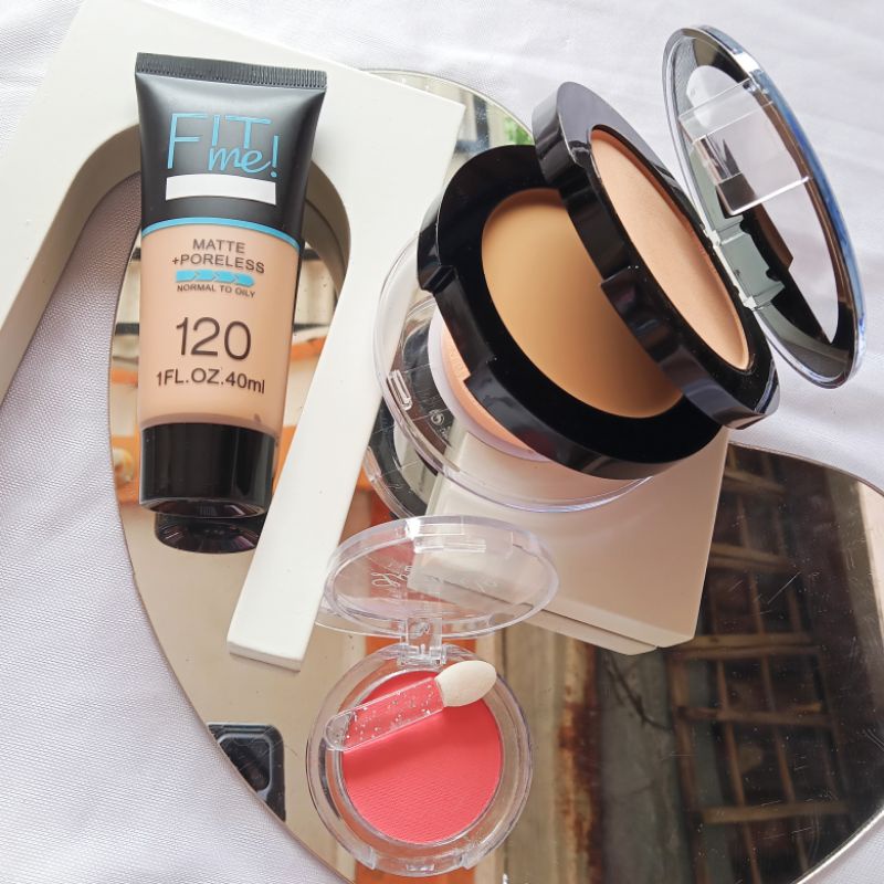 [PAKET BUNDLING] Paket Hemat 3in1 Bedak + Foundation + Free Blush-on