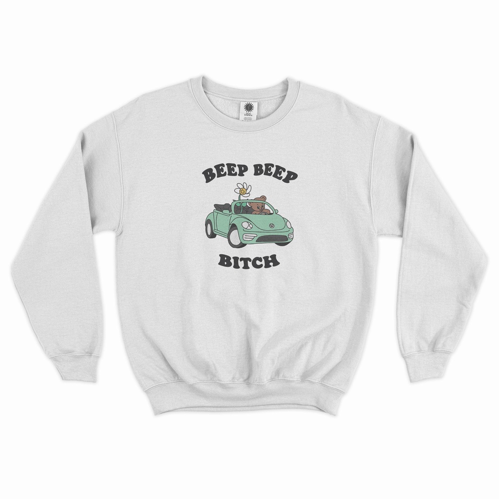 Sweater Crewneck Sweatshirt BEEF - Cream/Beagie/Putih/Sage Green/Hitam/Coklat Susu/Ash Grey