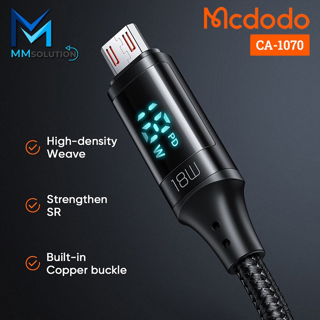 MCDODO CA-1070 Kabel Data Micro USB Digital Display FAST Charging