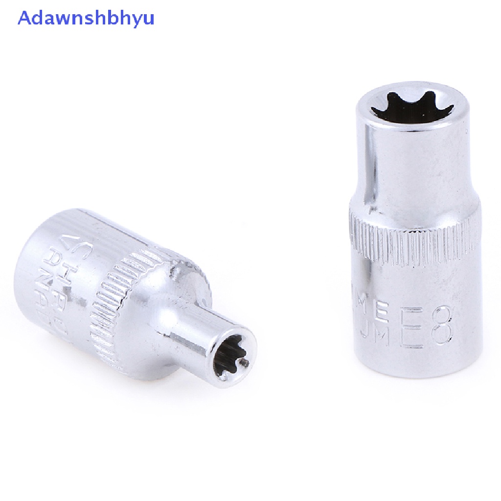 Adhyu 5pc 1per4inch torx star bit female e socket set Soket Bintang wench head tools ID