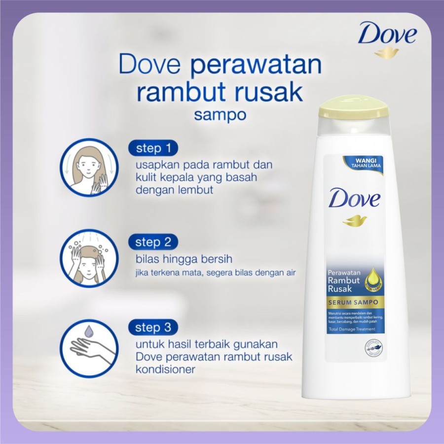 Dove | Serum Shampo 135ml | Perawatan Rambut Rusak | Total Damage