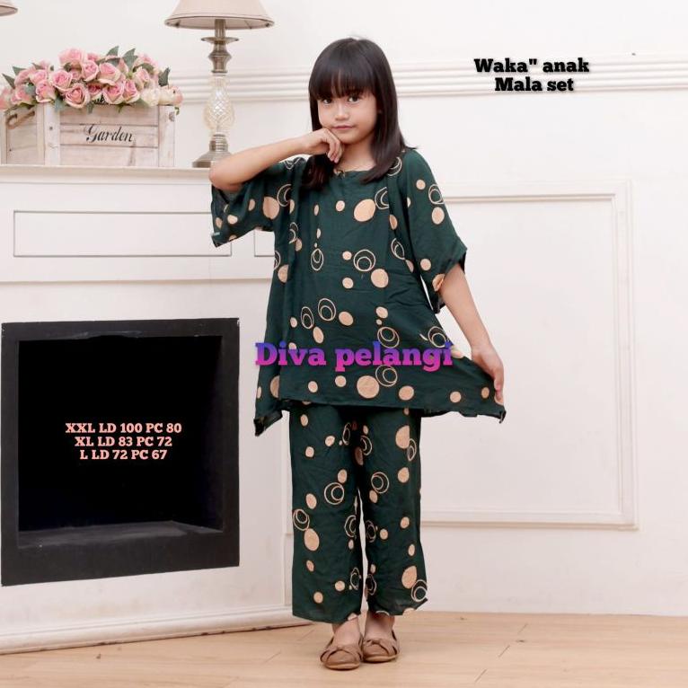 TPA.22De22q– ONE SET ANAK PEREMPUAN / SETELAN ANAK WAKA WAKA / MALA SET / ANAK PEREMPUAN UMUR 5-15th