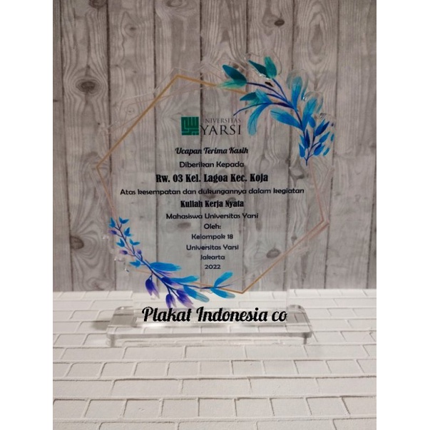 Plakat, Plakat Akrilik, Plakat Akrilik Wisuda, Plakat Akrilik Penghargaan, Plakat Akrilik Custom, Pl