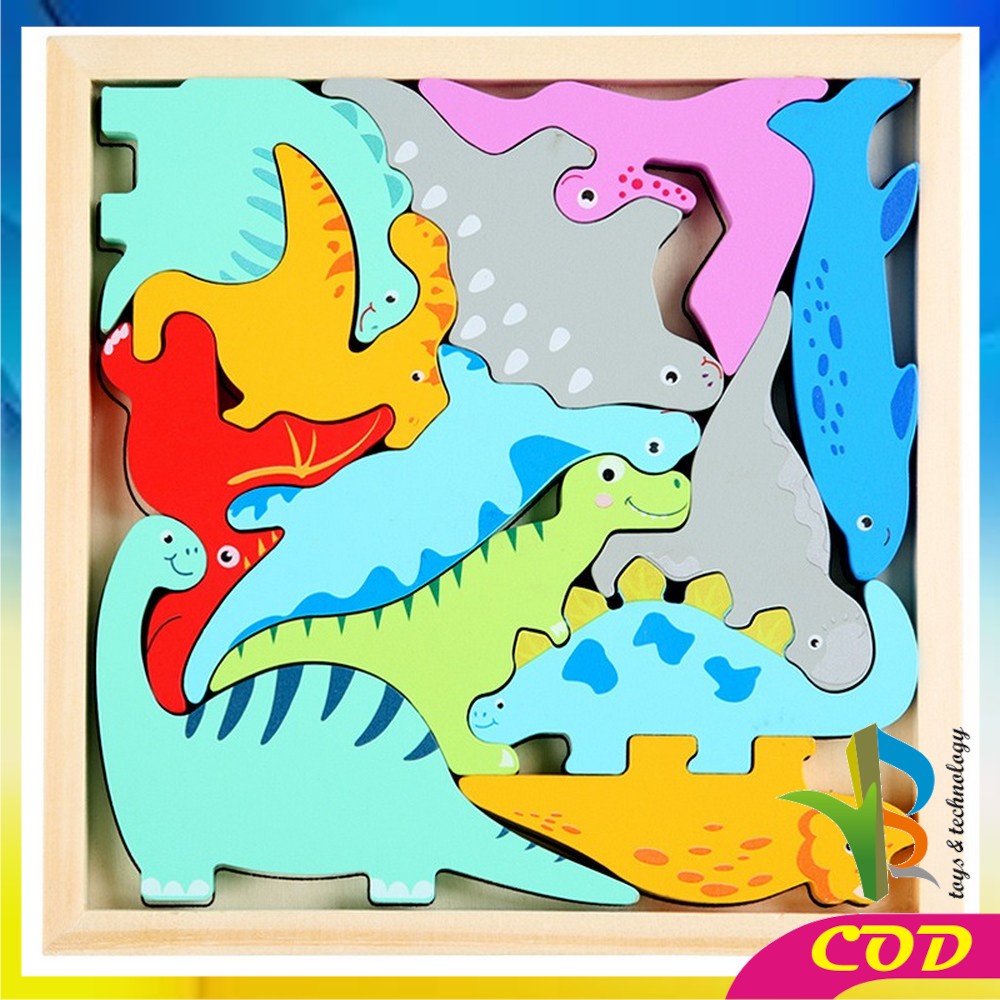 RB-M177 Mainan Puzzle 3D Wooden Toys Puzzle Kayu Mainan Edukasi Anak Jigsaw Puzzle Cocokkan Bentuk