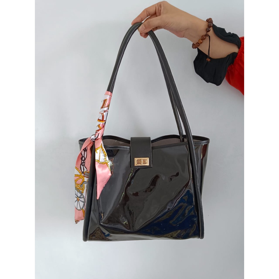 tote bag mika pvc ( free syal )