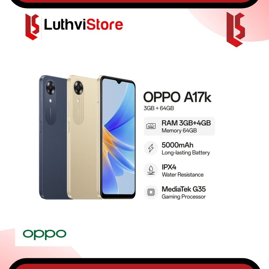 OPPO A17k 3GB+64GB [RAM 3GB+4GB, 5000 mAh Long Lasting Battery, Mediatek G35 Gaming Processor]